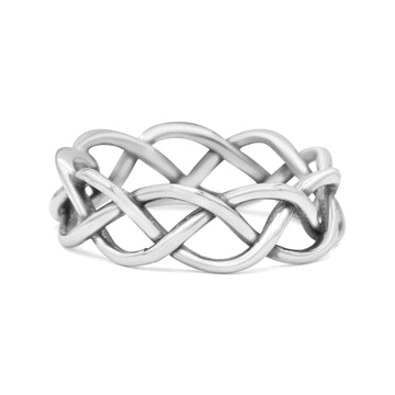 Celtic Knot Infinity Braided Style New Design Oxidized Band Solid 925 Sterling Silver Thumb Ring 5mm